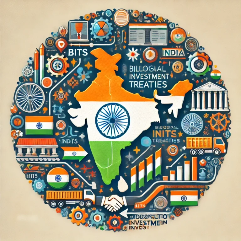 DALL·E 2024-10-21 21.59.02 - A visual representation of India's Bilateral Investment Treaties (BITs), showcasing India's evolving role in global investment. The image includes Ind