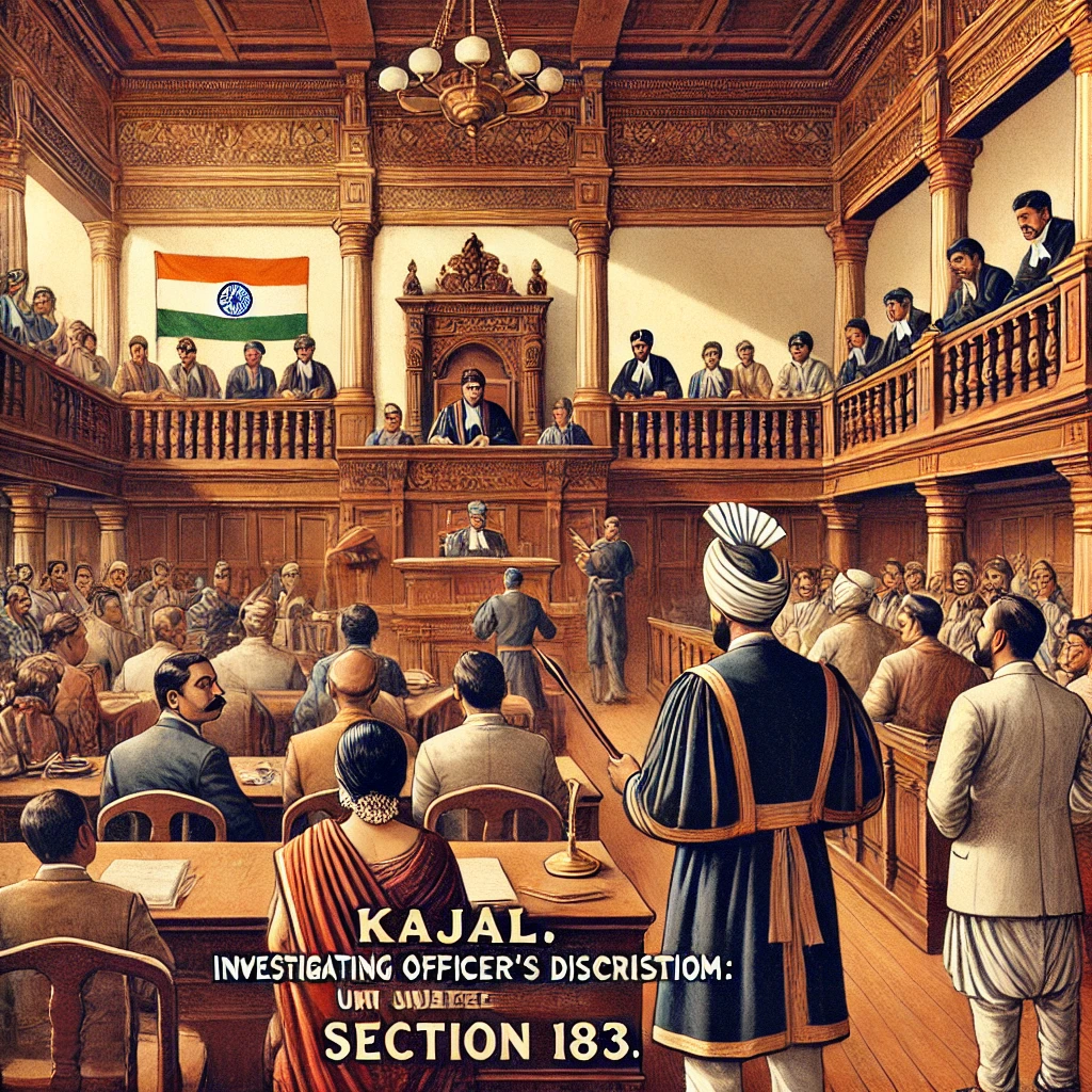 DALL·E 2024-11-06 15.37.25 - A detailed courtroom scene in an Indian court, focusing on the judge delivering a verdict. In the courtroom, two main figures, Kajal (female petitione