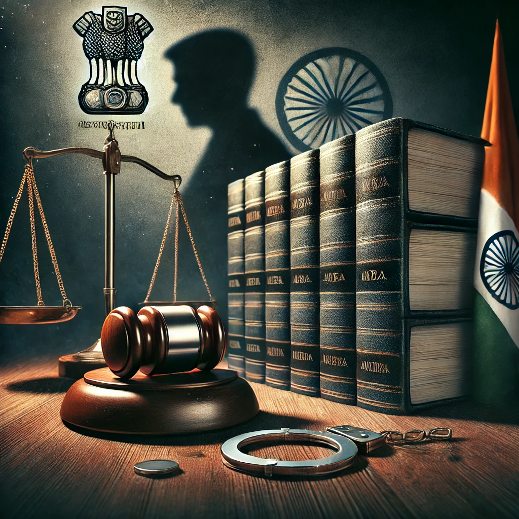 DALL·E 2024-11-07 14.18.51 - An illustration representing criminal negligence in the context of Indian law. The image features a dark, solemn courtroom scene with a focus on a jud