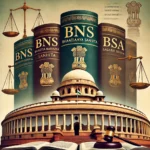 DALL·E 2024-11-10 20.26.24 - An illustration representing India's new criminal codes, the BNS (Bharatiya Nyaya Sanhita), BNSS (Bharatiya Nagarik Suraksha Sanhita), and BSA (Bharat