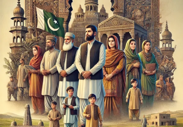 DALL·E 2025-01-30 21.41.35 - A powerful and respectful depiction of Pakistani Hindus. The image features a group of Pakistani Hindus in traditional attire, standing in front of a