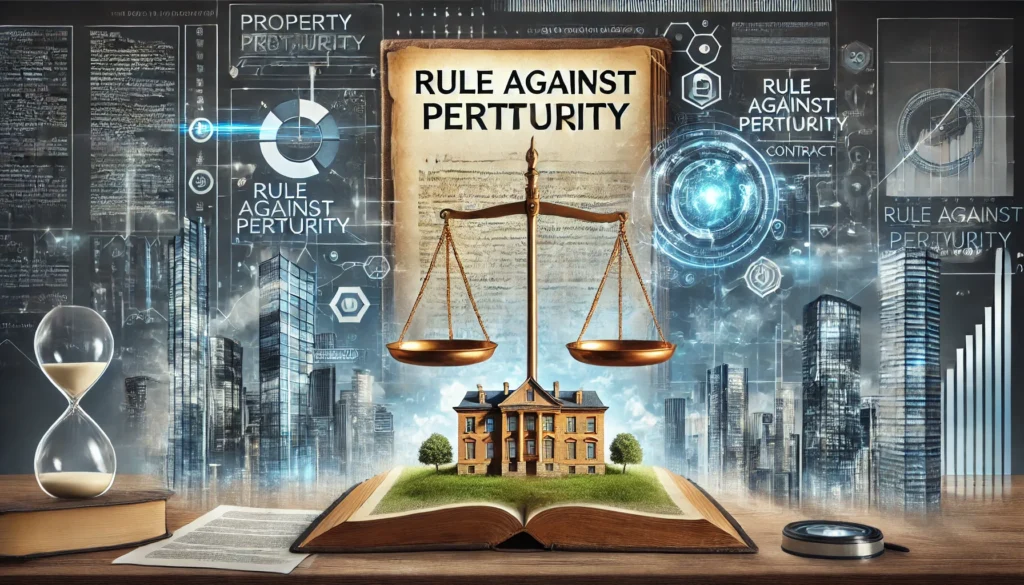 DALL·E 2025-02-21 20.29.47 - A conceptual representation of the rule against perpetuity and its relevance in modern property transactions. The image features a legal document with