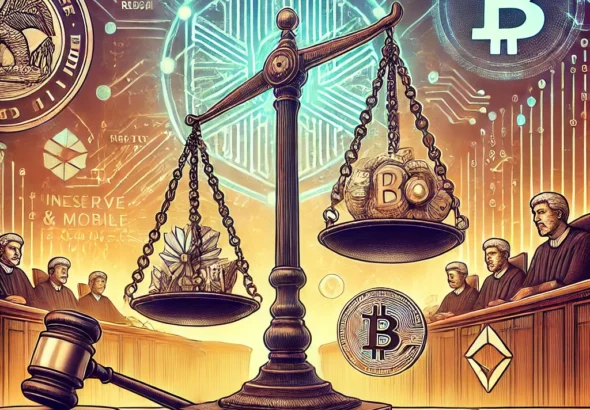 DALL·E 2025-02-19 19.58.02 - A symbolic courtroom scene depicting the doctrine of proportionality in financial regulations. On one side of the scale of justice is the Reserve Bank
