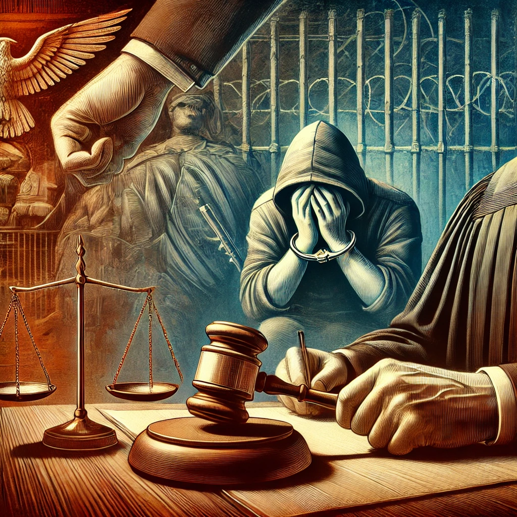 DALL·E 2025-03-07 14.27.14 - An artistic illustration representing 'The Contempt of Court Act, 1971'. The image features a judge in a courtroom holding a gavel, symbolizing judici